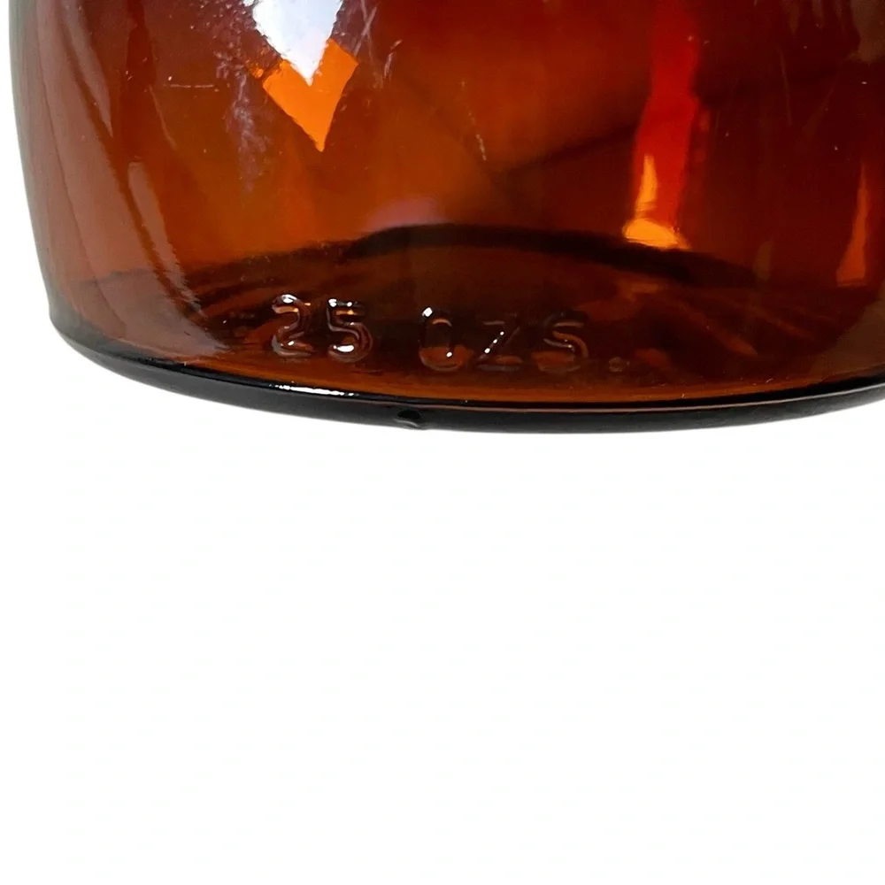 Vintage Handmade Amber Glass Vase Candle Holder